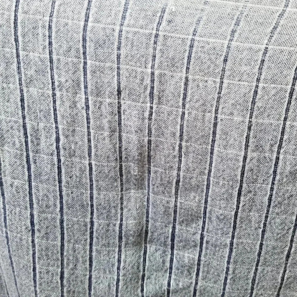 Melissa Nepton 100% Viscose Striped Collarless Button Down  Shirt L - Picture 6 of 10